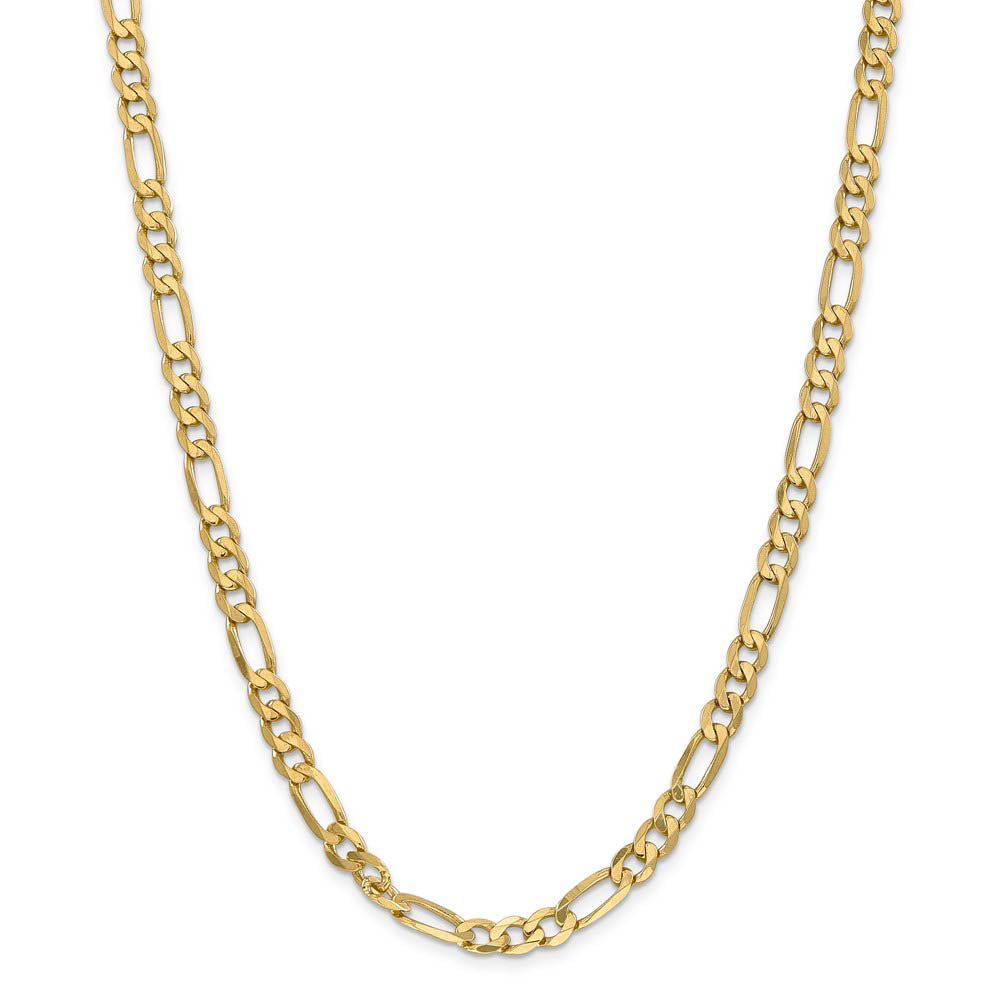 Alternate view of the Men's 6.25mm, 14k Yellow Gold, Flat Figaro Chain Necklace by The Black Bow Jewelry Co.