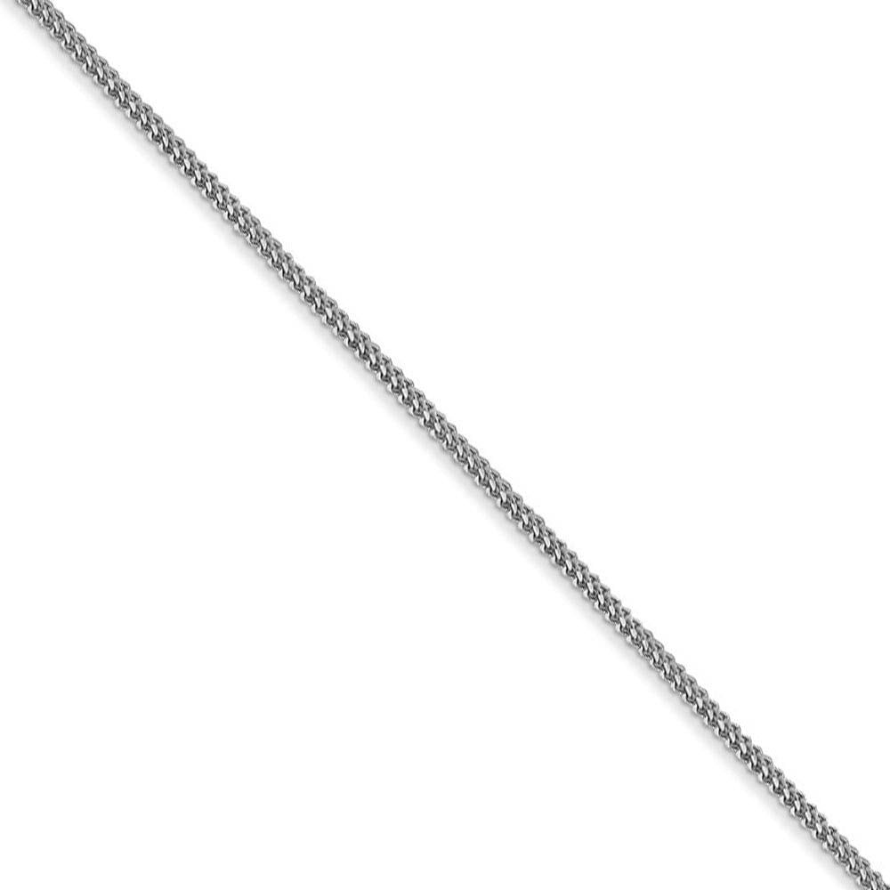 0.9mm, 14k White Gold, Solid Franco Chain Necklace, Item C8315 by The Black Bow Jewelry Co.