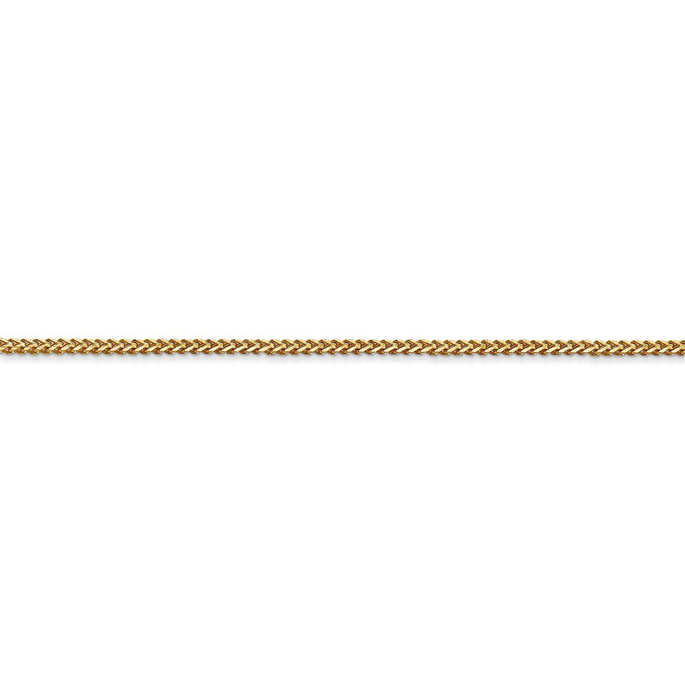 Alternate view of the 1mm, 14k Yellow Gold, Solid Franco Chain Bracelet by The Black Bow Jewelry Co.