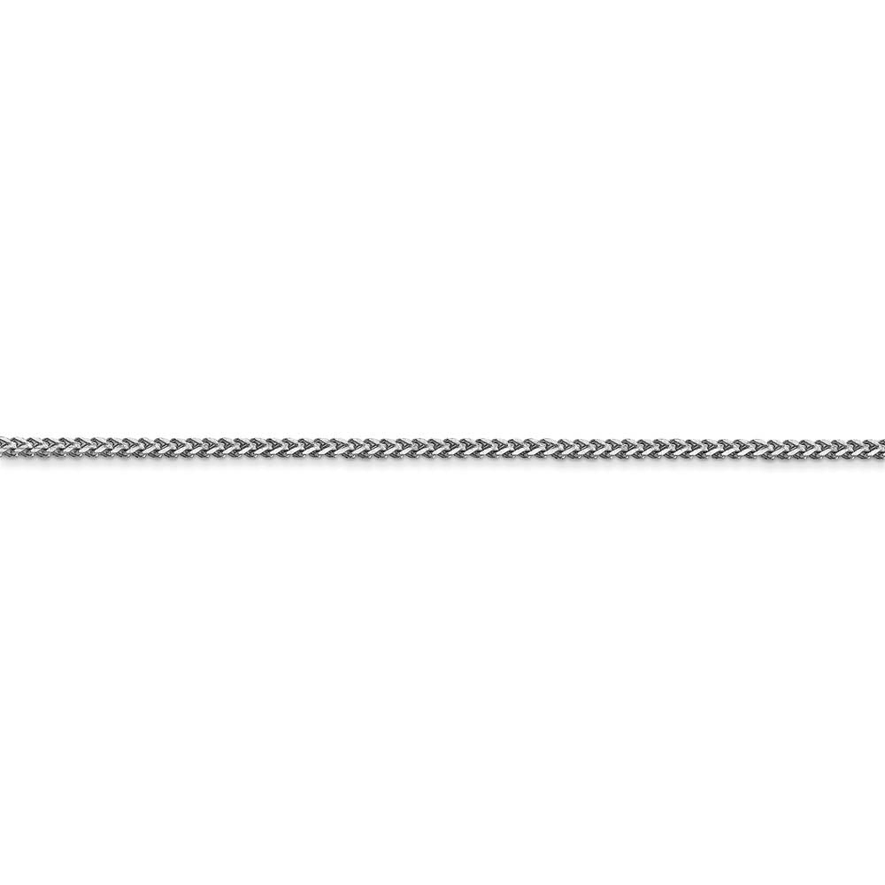 Alternate view of the 1mm, 14k White Gold, Solid Franco Chain Bracelet by The Black Bow Jewelry Co.