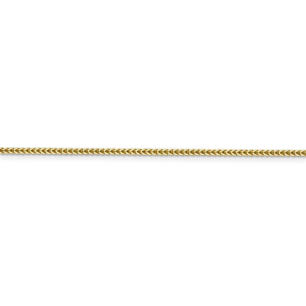 Alternate view of the 1.3mm, 14k Yellow Gold, Solid Franco Chain Bracelet by The Black Bow Jewelry Co.