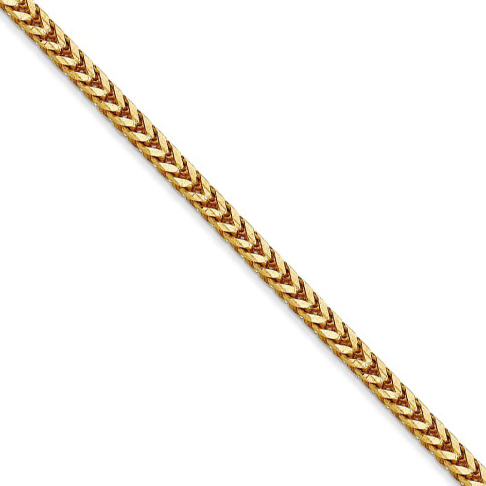 2.5mm, 14k Yellow Gold, Solid Franco Chain Necklace