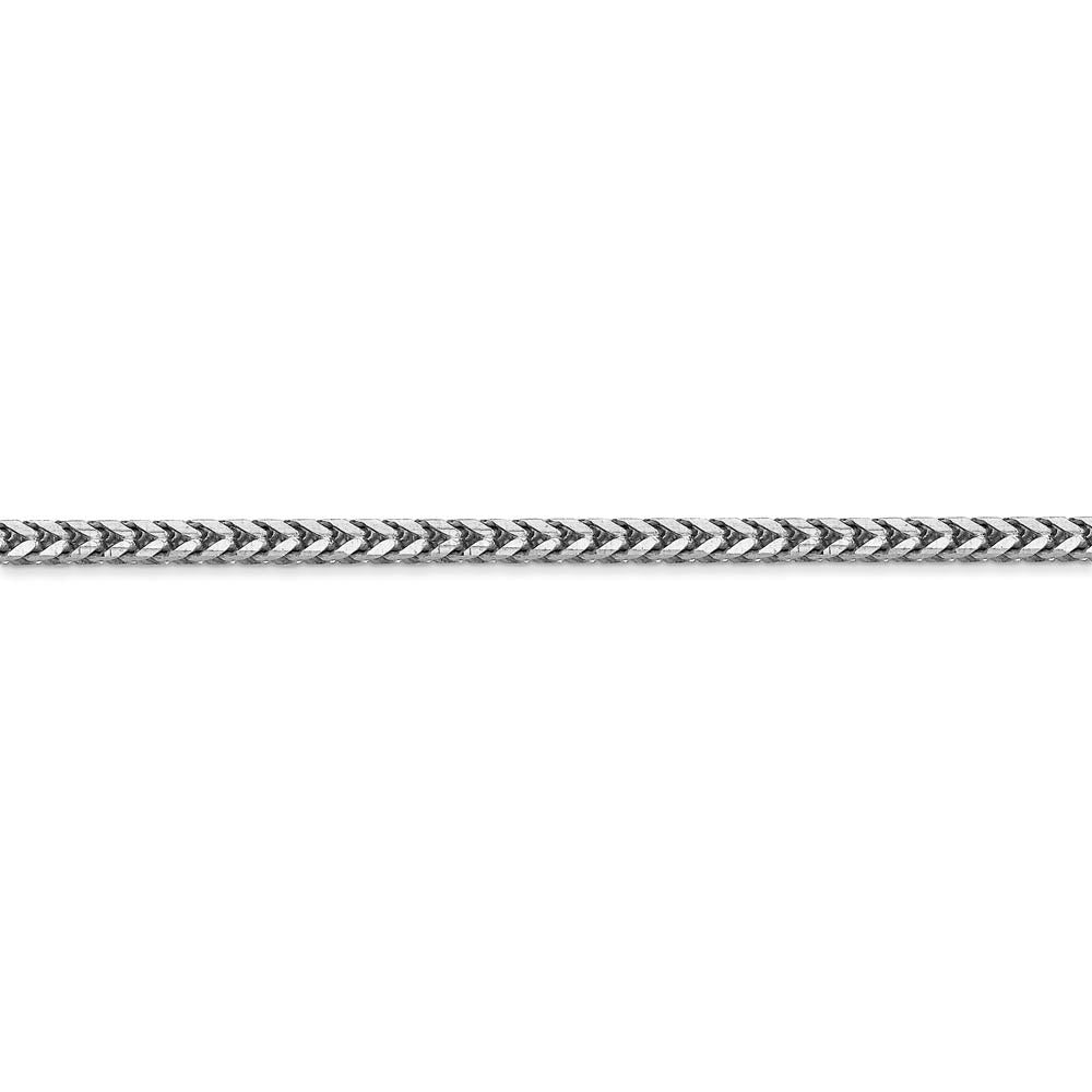 Alternate view of the 2.5mm, 14k White Gold, Solid Franco Chain Bracelet by The Black Bow Jewelry Co.