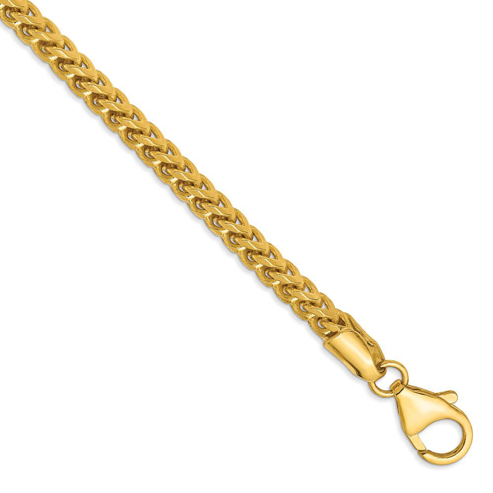 3mm, 14k Yellow Gold, Solid Franco Chain Anklet or Bracelet, Item C8326-B by The Black Bow Jewelry Co.