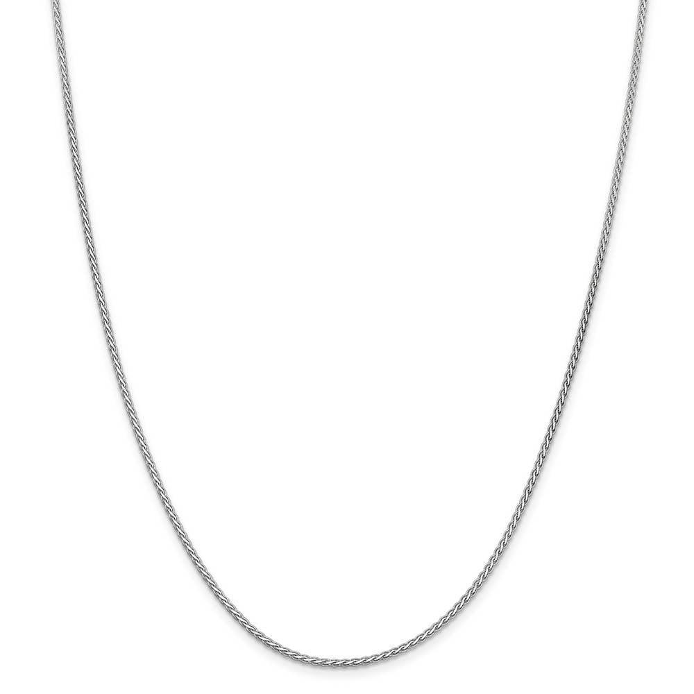 Alternate view of the 1.8mm, 14k White Gold, Flat Wheat Chain Necklace by The Black Bow Jewelry Co.