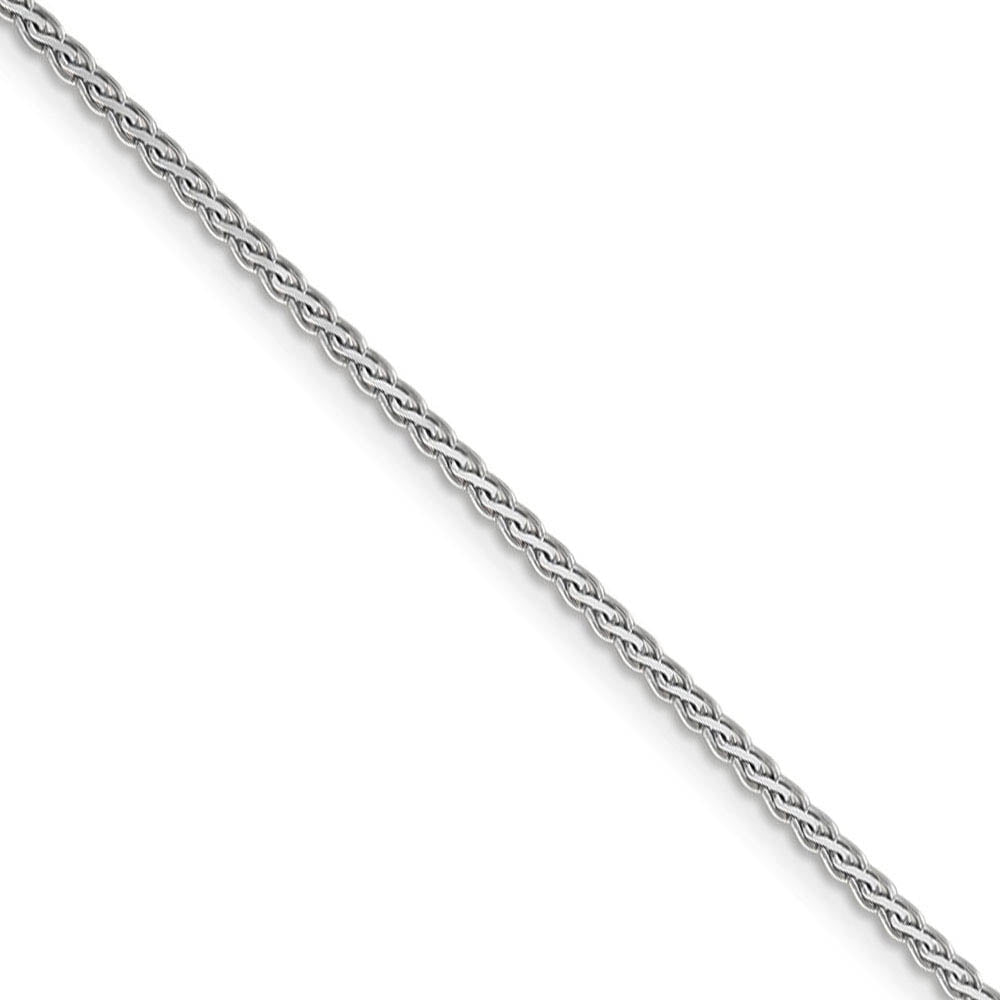 1.8mm, 14k White Gold, Flat Wheat Chain Necklace
