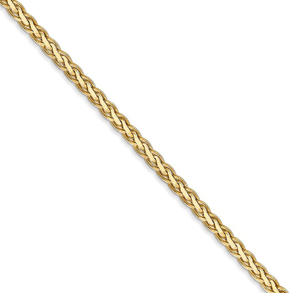 3mm, 14k Yellow Gold, Flat Wheat Chain Necklace, Item C8332 by The Black Bow Jewelry Co.