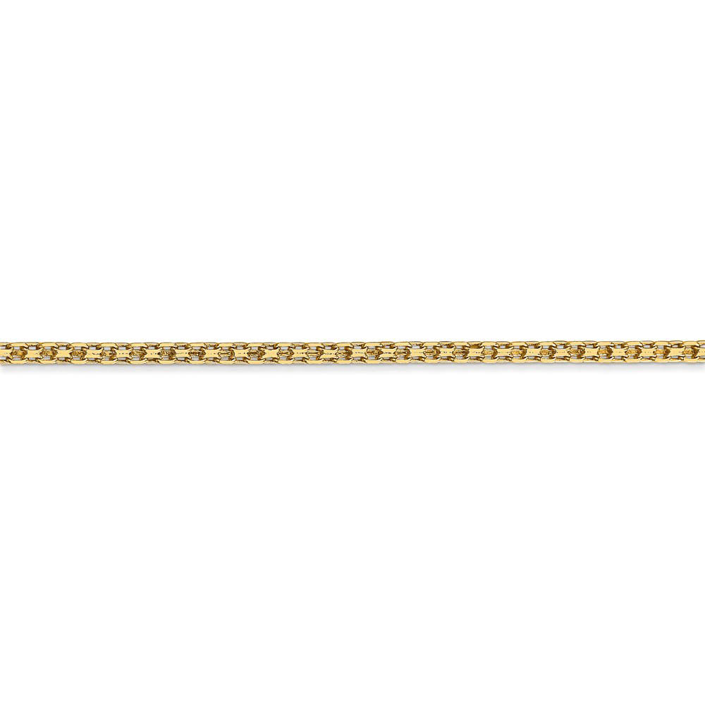 Alternate view of the 2mm, 14k Yellow Gold, Flat Bismark Mesh Chain Anklet or Bracelet by The Black Bow Jewelry Co.