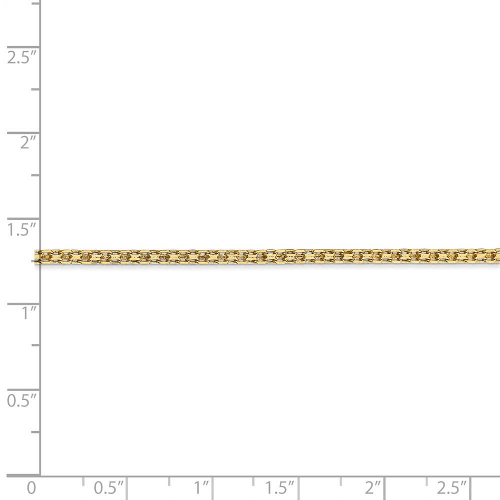 Alternate view of the 2mm, 14k Yellow Gold, Flat Bismark Mesh Chain Anklet or Bracelet by The Black Bow Jewelry Co.