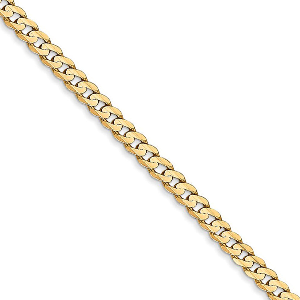 3mm, 14k Yellow Gold, Open Concave Curb Chain Necklace, Item C8350 by The Black Bow Jewelry Co.