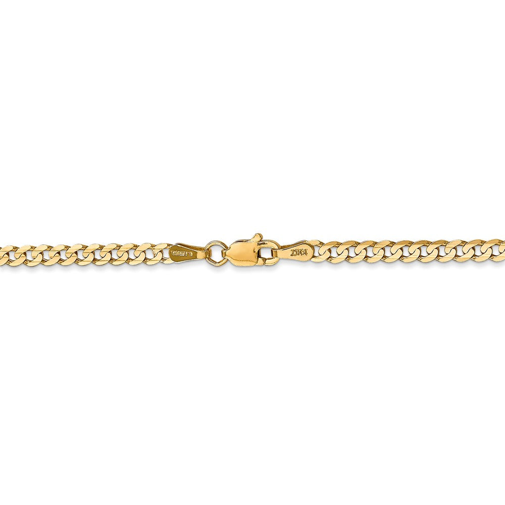 Alternate view of the 3mm, 14k Yellow Gold, Open Concave Curb Chain Necklace by The Black Bow Jewelry Co.