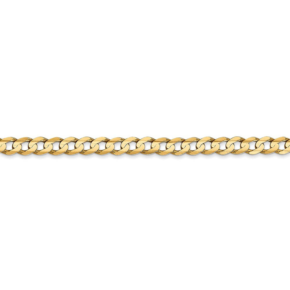 Alternate view of the 3.8mm, 14k Yellow Gold, Open Concave Curb Chain Bracelet by The Black Bow Jewelry Co.
