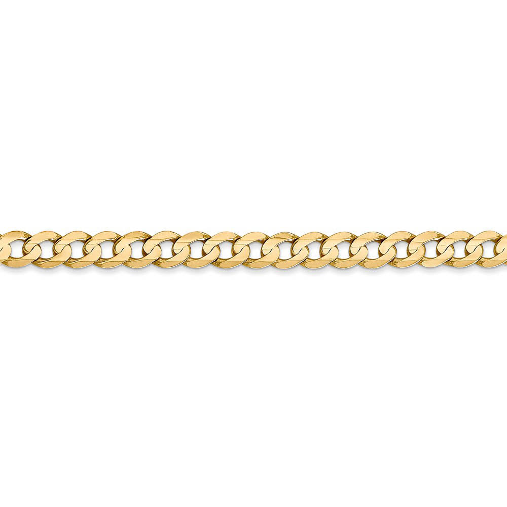 Alternate view of the 4.5mm, 14k Yellow Gold, Open Concave Curb Chain Bracelet by The Black Bow Jewelry Co.