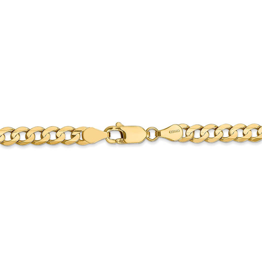 Alternate view of the 4.5mm, 14k Yellow Gold, Open Concave Curb Chain Bracelet by The Black Bow Jewelry Co.