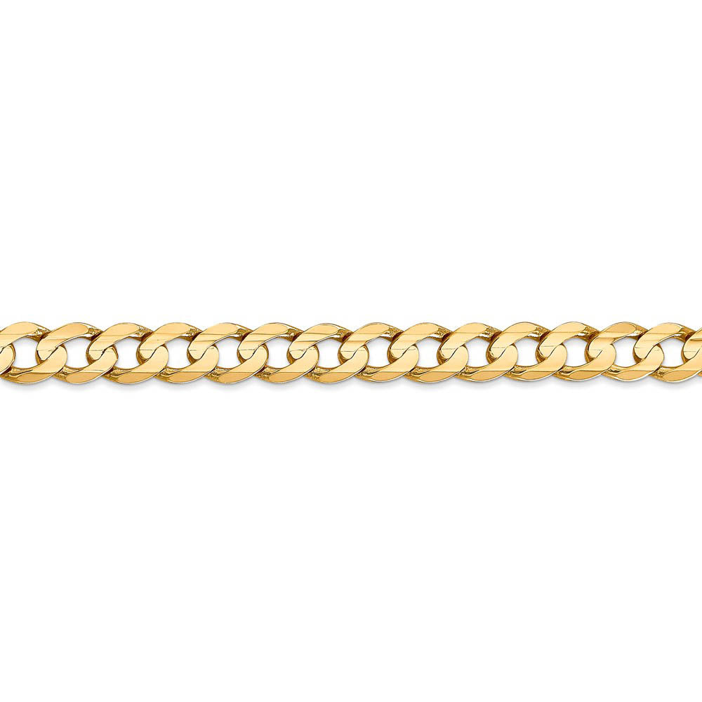 Alternate view of the Men's 6.75mm 14k Yellow Gold Open Concave Curb Chain Bracelet by The Black Bow Jewelry Co.