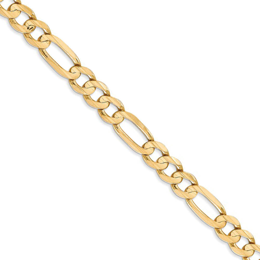 Men's 6mm 14k Yellow Gold Open Concave Figaro Chain Necklace, Item C8359 by The Black Bow Jewelry Co.