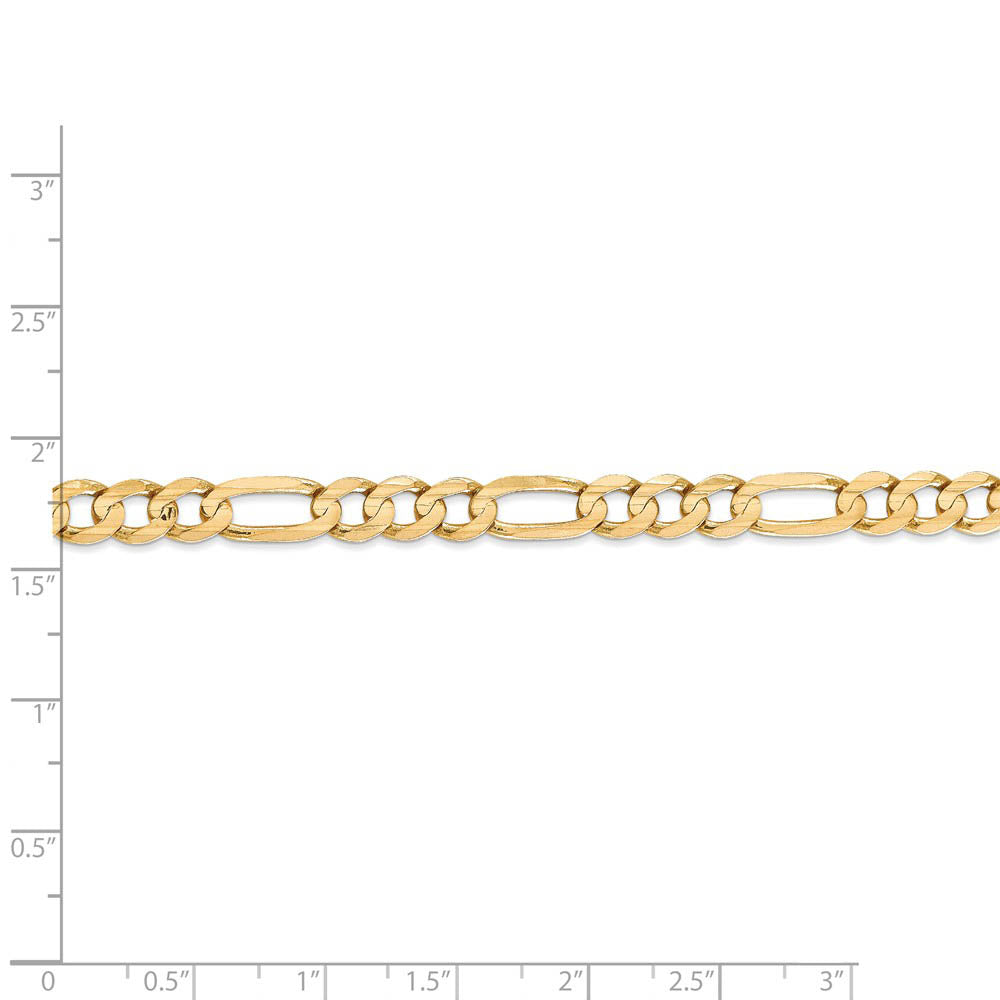 Alternate view of the Men's 6mm 14k Yellow Gold Open Concave Figaro Chain Necklace by The Black Bow Jewelry Co.