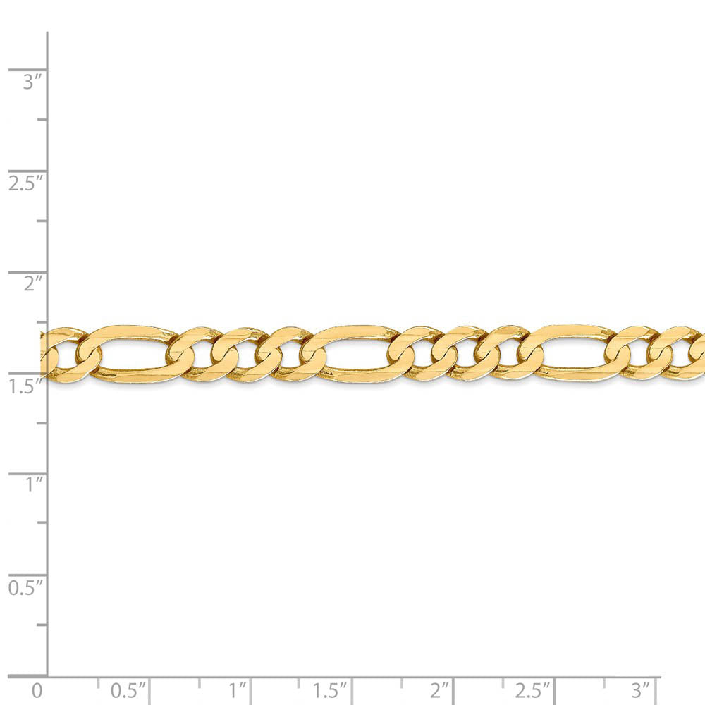Alternate view of the Men's 6.75mm, 14k Yellow Gold, Concave Figaro Chain Necklace by The Black Bow Jewelry Co.