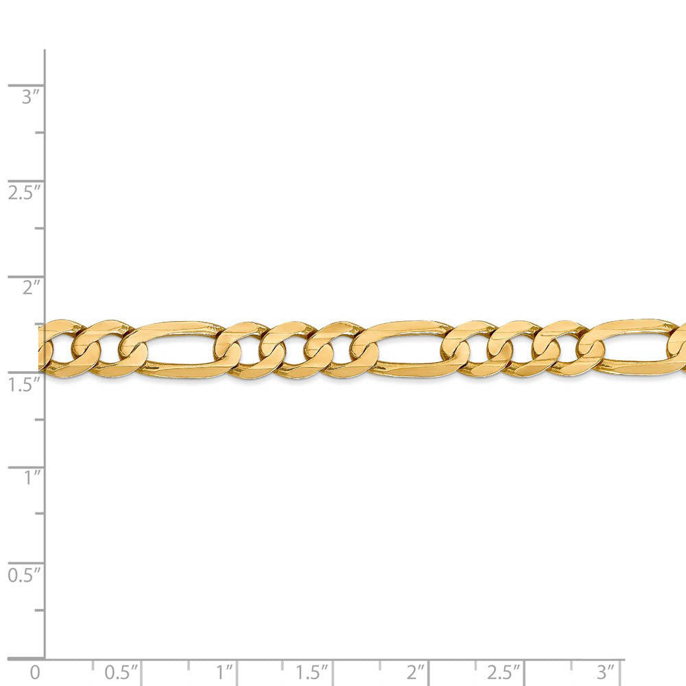 Alternate view of the Men's 7.5mm, 14k Yellow Gold, Open Concave Figaro Chain Necklace by The Black Bow Jewelry Co.