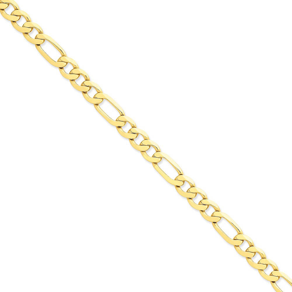 Alternate view of the Men's 8.75mm, 14k Yellow Gold, Concave Figaro Chain Bracelet by The Black Bow Jewelry Co.