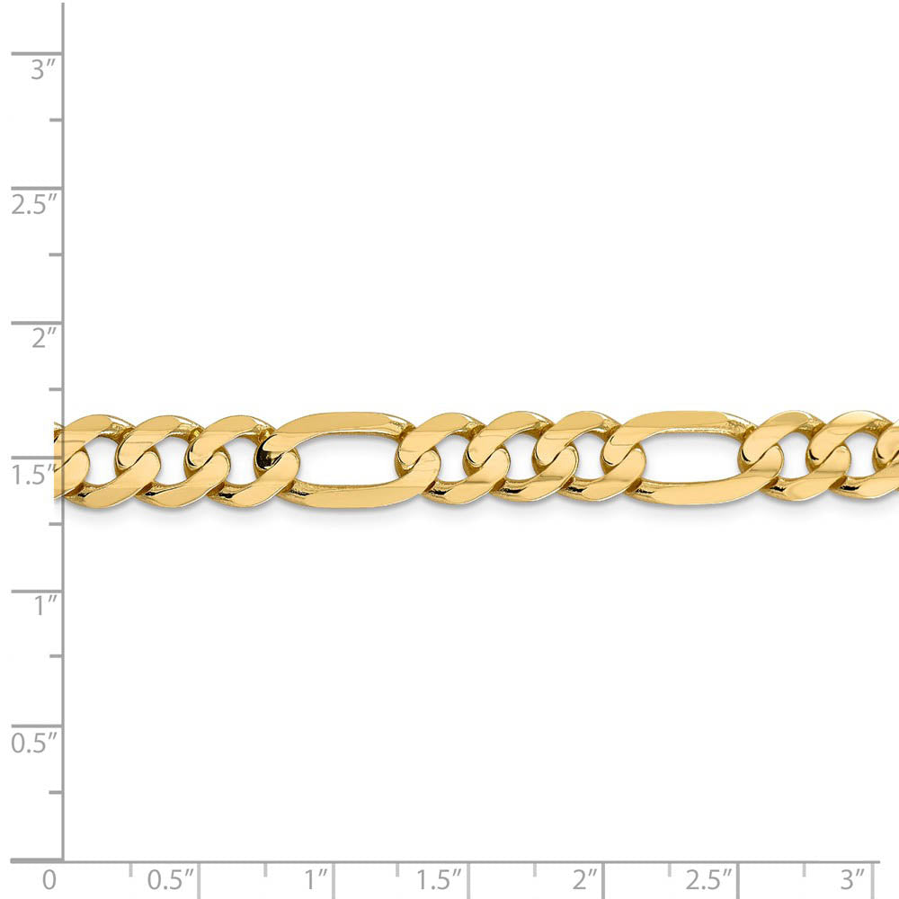 Alternate view of the Men's 8.75mm, 14k Yellow Gold, Concave Figaro Chain Bracelet by The Black Bow Jewelry Co.