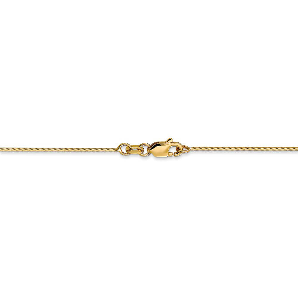 Alternate view of the 0.8mm, 14k Yellow Gold, Octagonal Snake Chain Anklet or Bracelet by The Black Bow Jewelry Co.