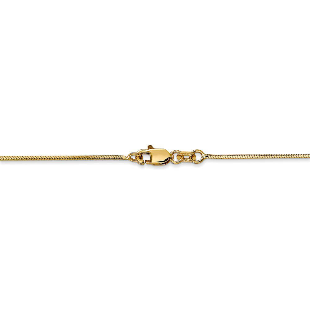 Alternate view of the 1mm, 14k Yellow Gold, Octagonal Snake Chain Anklet or Bracelet by The Black Bow Jewelry Co.