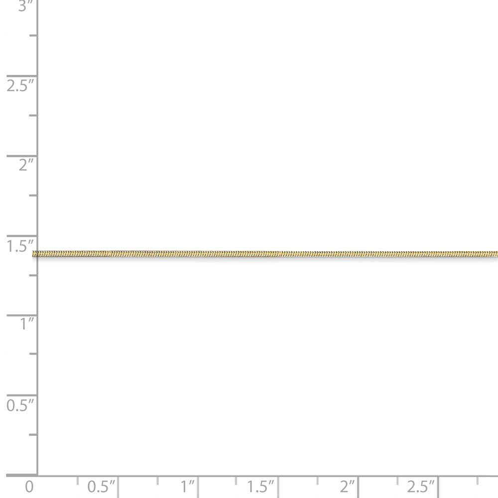 Alternate view of the 1mm, 14k Yellow Gold, Octagonal Snake Chain Anklet or Bracelet by The Black Bow Jewelry Co.