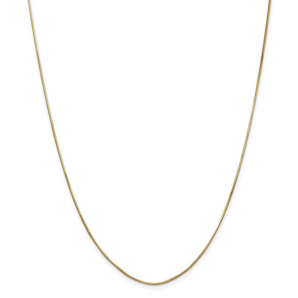 Alternate view of the 1mm, 14k Yellow Gold, Octagonal Snake Chain Necklace by The Black Bow Jewelry Co.