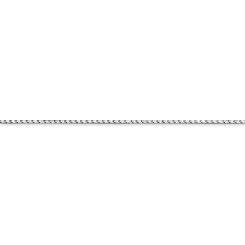 Alternate view of the 1mm, 14k White Gold, Octagonal Snake Chain Anklet or Bracelet by The Black Bow Jewelry Co.