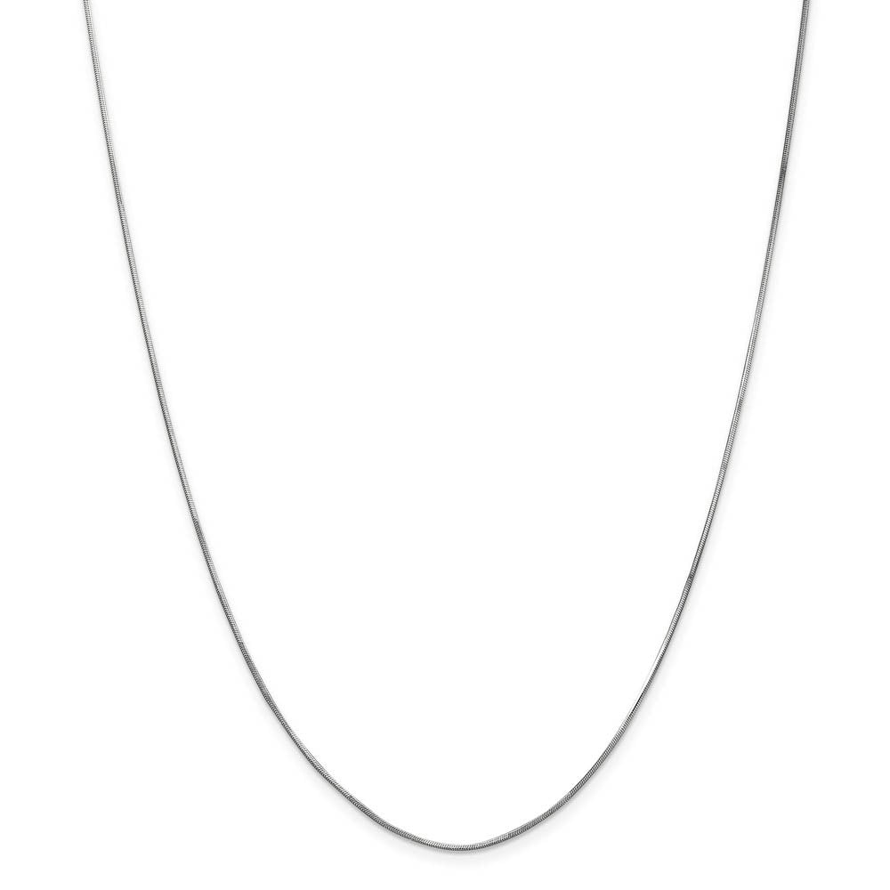 Alternate view of the 1mm, 14k White Gold, Octagonal Snake Chain Necklace by The Black Bow Jewelry Co.