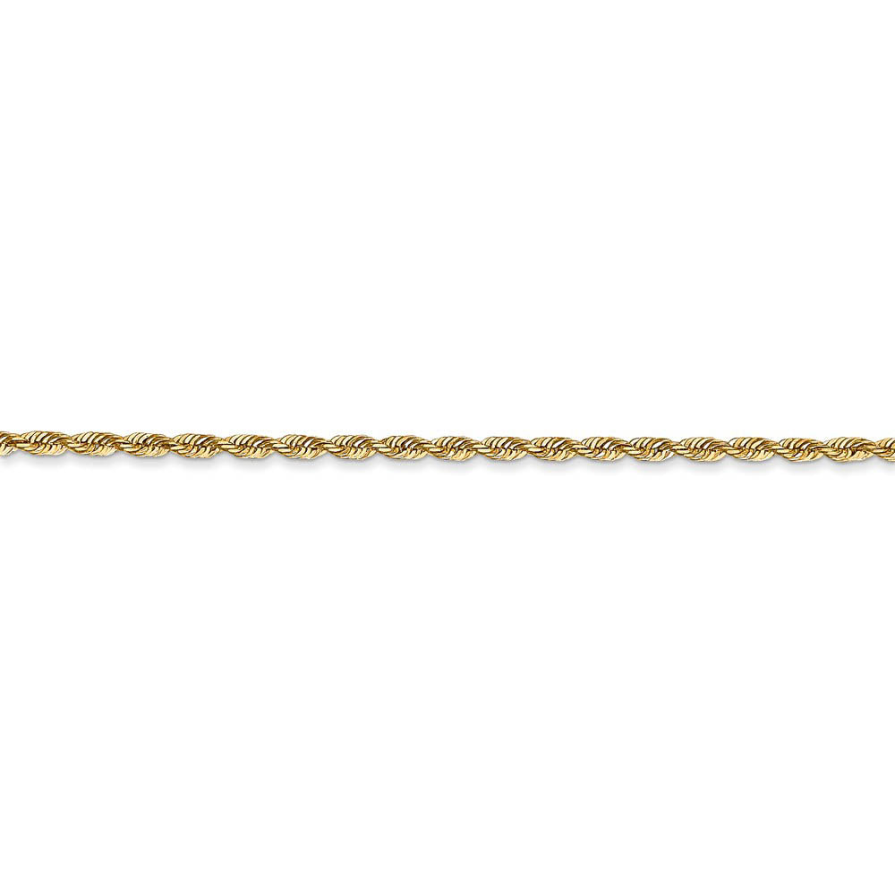Alternate view of the 1.85mm, 14k Yellow Gold, D/C Quadruple Rope Chain Bracelet by The Black Bow Jewelry Co.