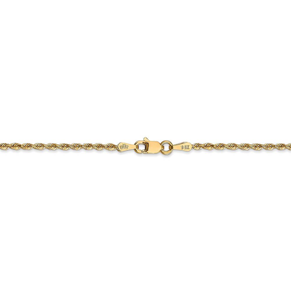 Alternate view of the 1.85mm, 14k Yellow Gold, D/C Quadruple Rope Chain Anklet by The Black Bow Jewelry Co.