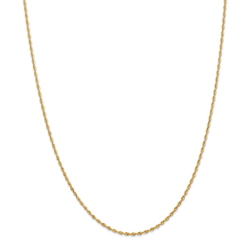 Alternate view of the 1.85mm, 14k Yellow Gold, D/C Quadruple Rope Chain Necklace by The Black Bow Jewelry Co.