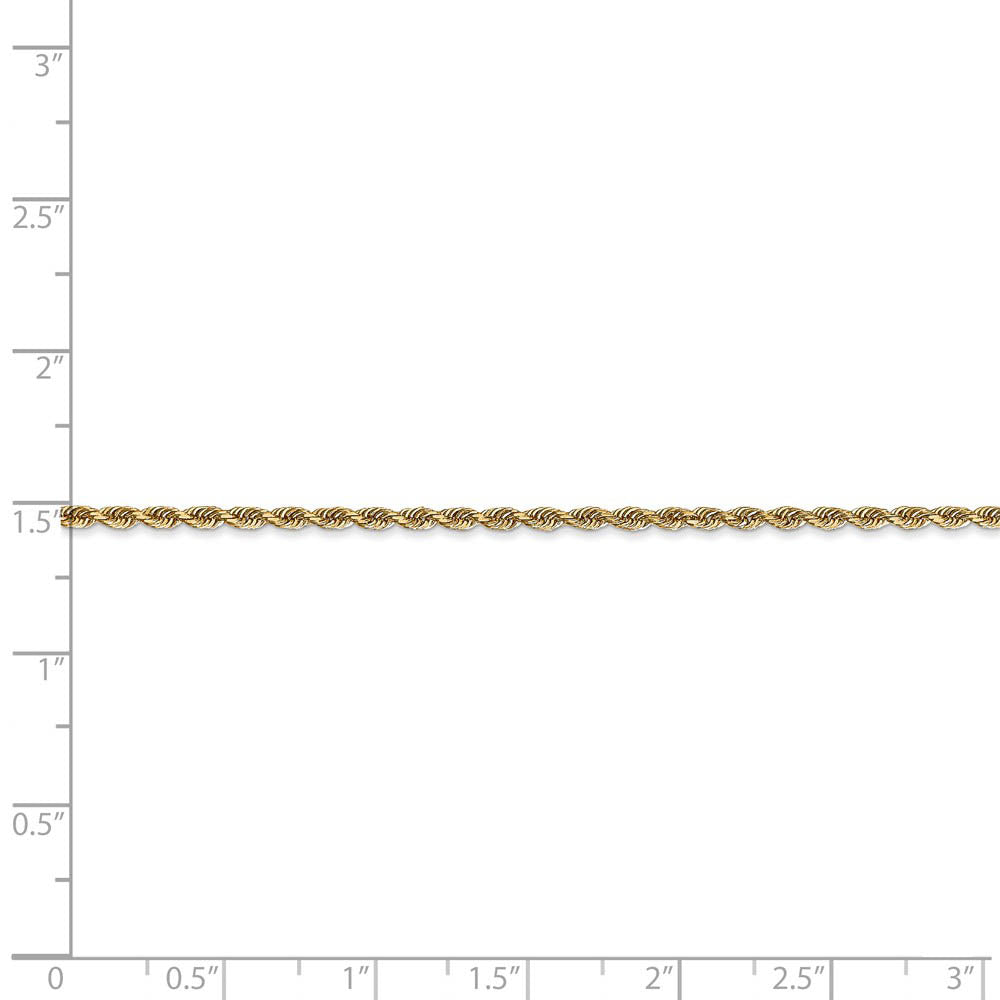 Alternate view of the 2mm, 14k Yellow Gold, D/C Quadruple Rope Chain Bracelet by The Black Bow Jewelry Co.
