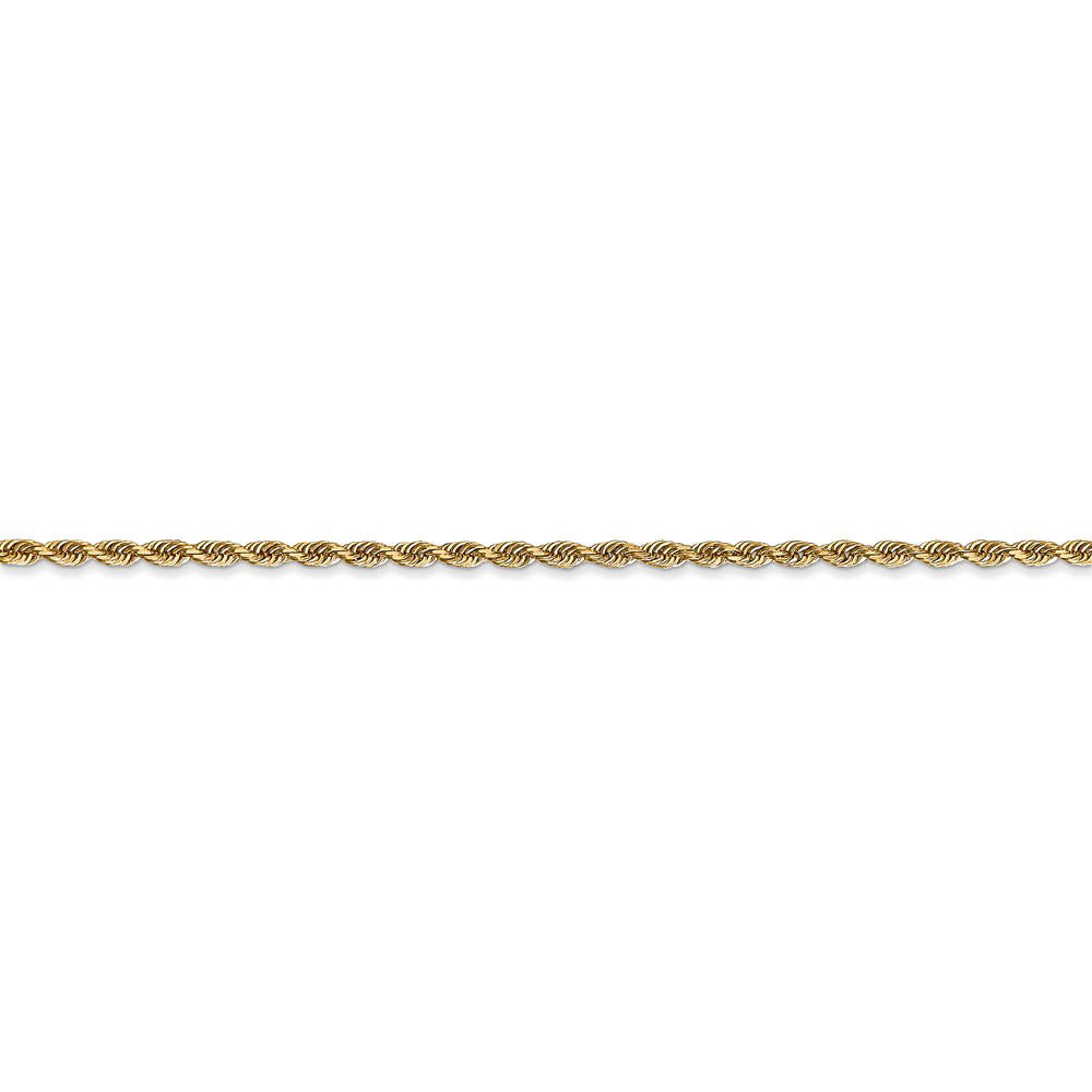 Alternate view of the 2mm, 14k Yellow Gold, D/C Quadruple Rope Chain Anklet by The Black Bow Jewelry Co.