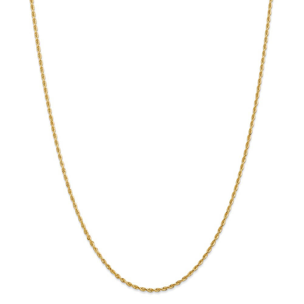 Alternate view of the 2mm, 14k Yellow Gold, D/C Quadruple Rope Chain Necklace by The Black Bow Jewelry Co.