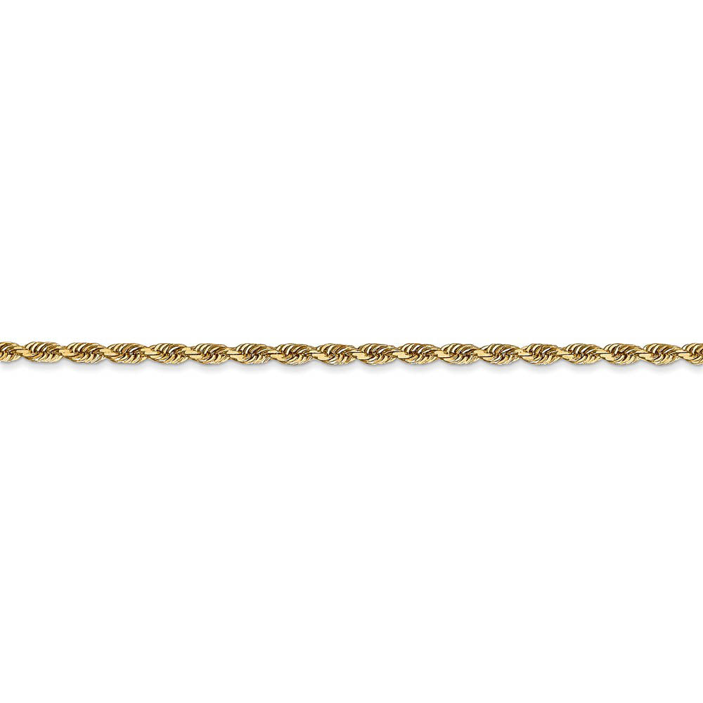 Alternate view of the 2.25mm, 14k Yellow Gold, D/C Quadruple Rope Chain Bracelet by The Black Bow Jewelry Co.