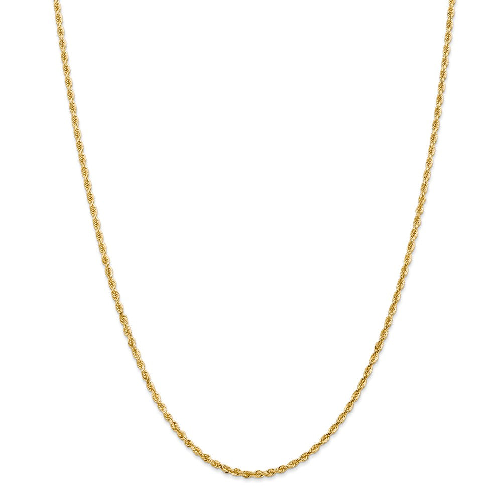 Alternate view of the 2.25mm, 14k Yellow Gold, D/C Quadruple Rope Chain Necklace by The Black Bow Jewelry Co.