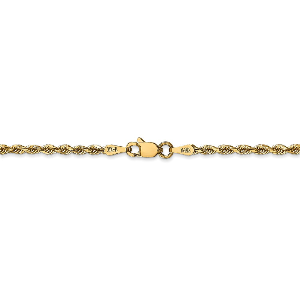 Alternate view of the 2.25mm, 14k Yellow Gold, D/C Quadruple Rope Chain Necklace by The Black Bow Jewelry Co.