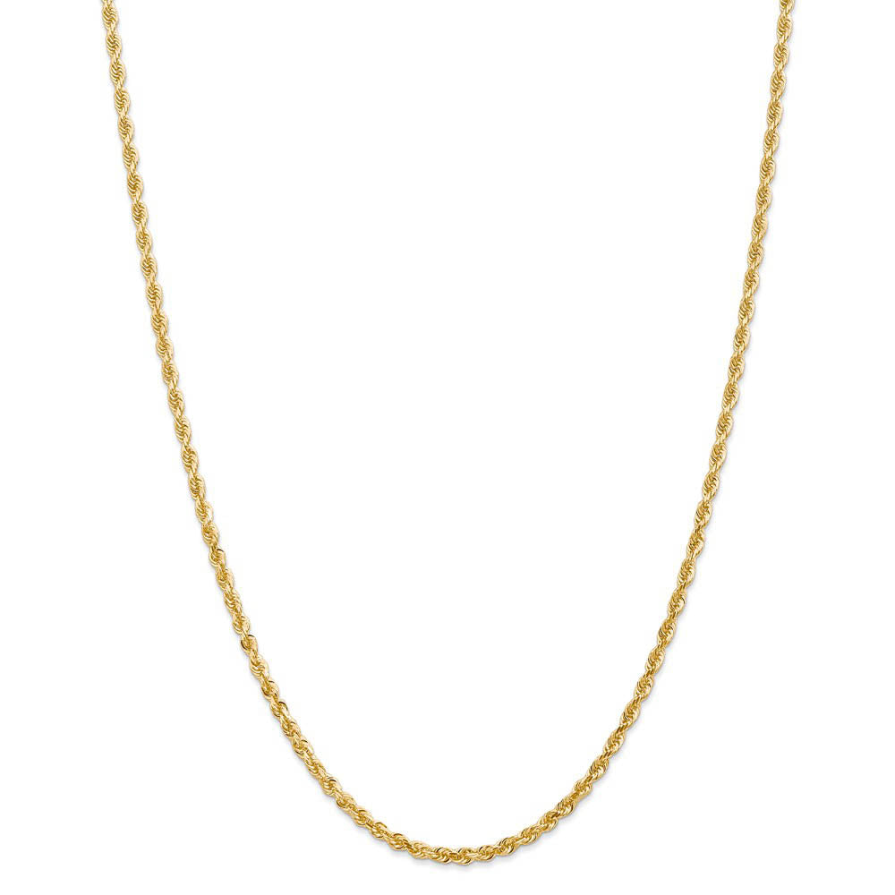 Alternate view of the 3mm, 14k Yellow Gold, D/C Quadruple Rope Chain Necklace by The Black Bow Jewelry Co.