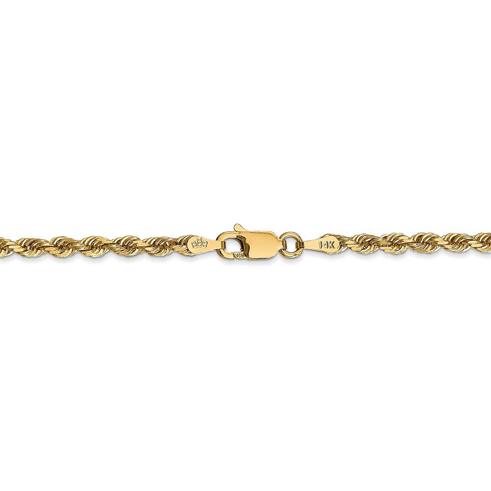 Alternate view of the 3mm, 14k Yellow Gold, D/C Quadruple Rope Chain Necklace by The Black Bow Jewelry Co.