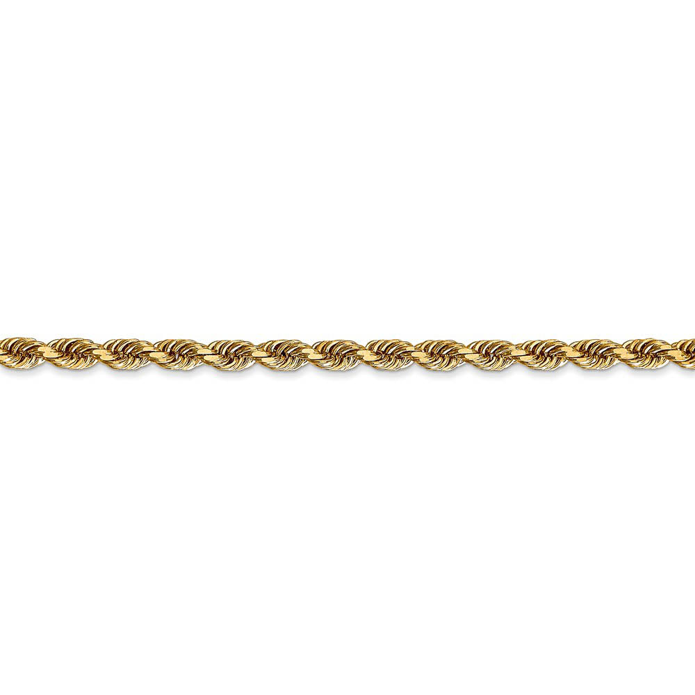 Alternate view of the 3.35mm, 14k Yellow Gold, D/C Quadruple Rope Chain Bracelet by The Black Bow Jewelry Co.