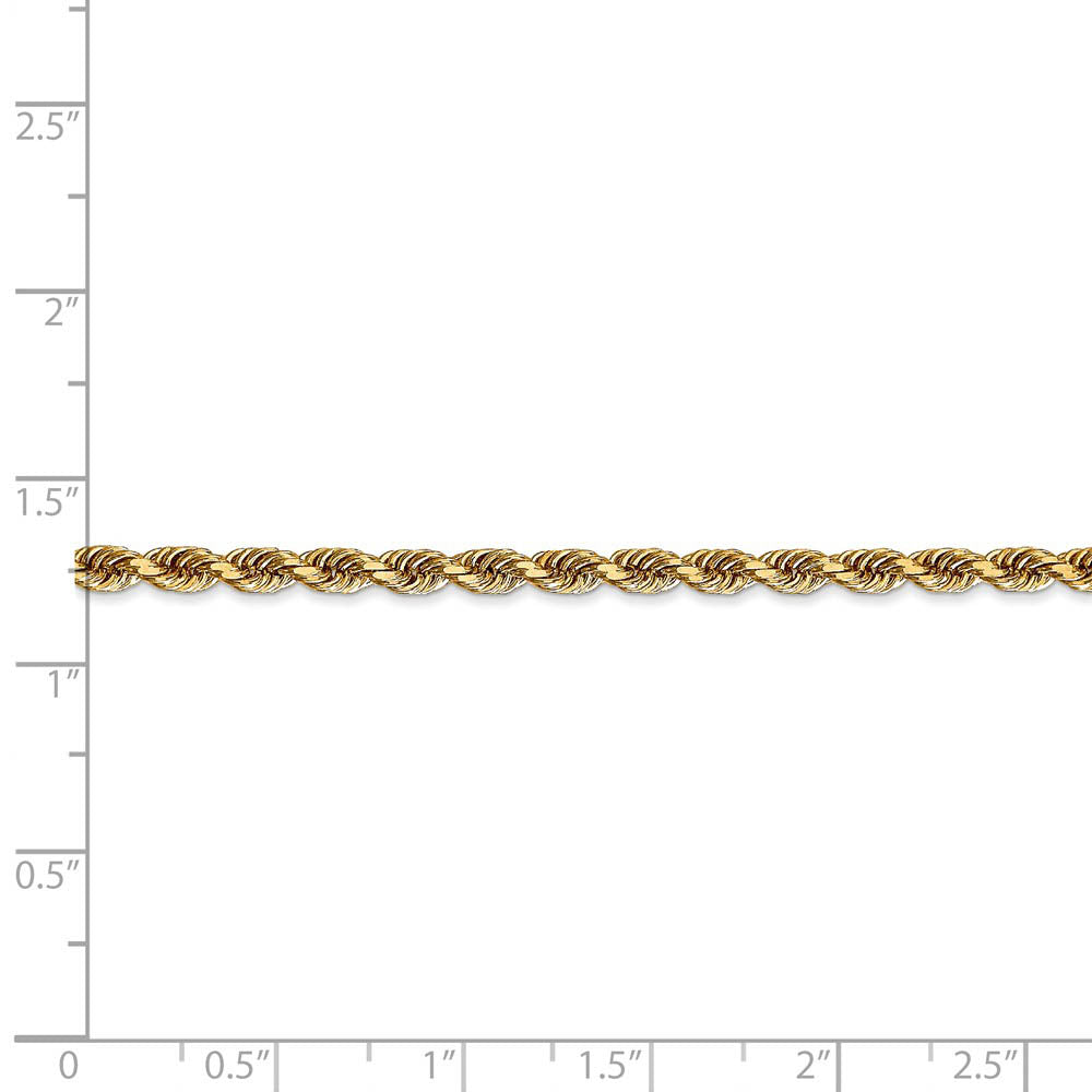 Alternate view of the 3.35mm, 14k Yellow Gold, D/C Quadruple Rope Chain Bracelet by The Black Bow Jewelry Co.