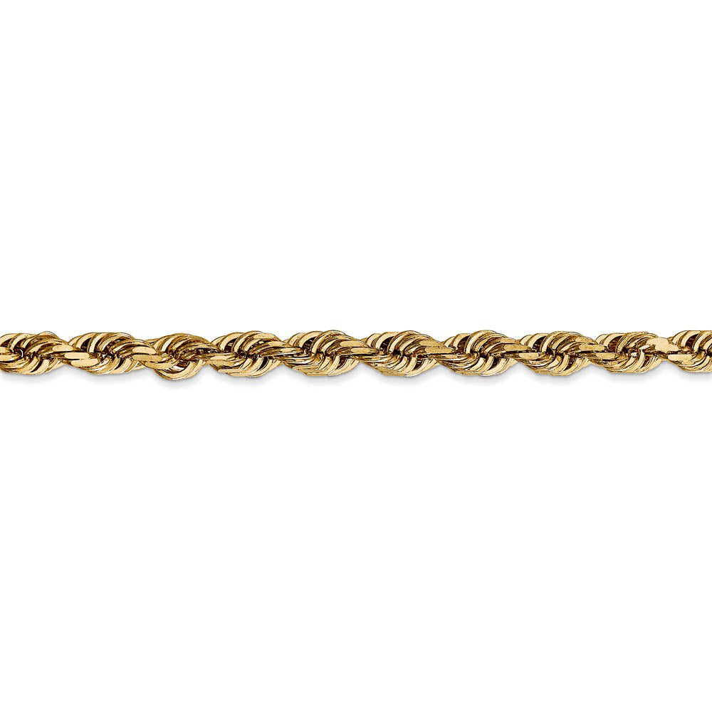 Alternate view of the 4.5mm, 14k Yellow Gold, D/C Quadruple Rope Chain Bracelet by The Black Bow Jewelry Co.