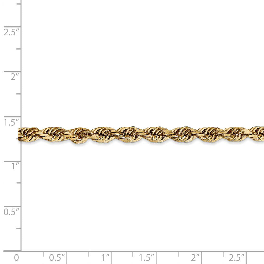 Alternate view of the 4.5mm, 14k Yellow Gold, D/C Quadruple Rope Chain Bracelet by The Black Bow Jewelry Co.