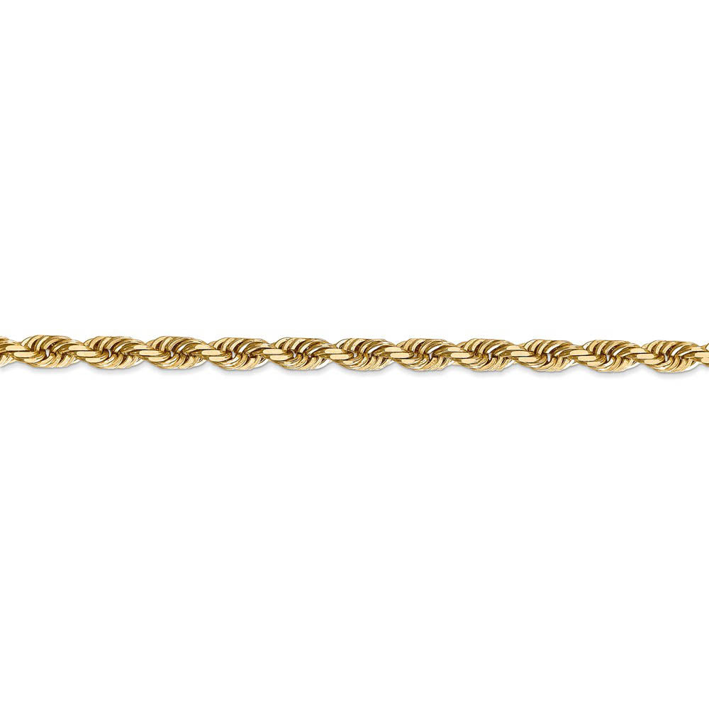 Alternate view of the 5mm, 14k Yellow Gold, Quadruple Rope Chain Bracelet, 8 Inch by The Black Bow Jewelry Co.