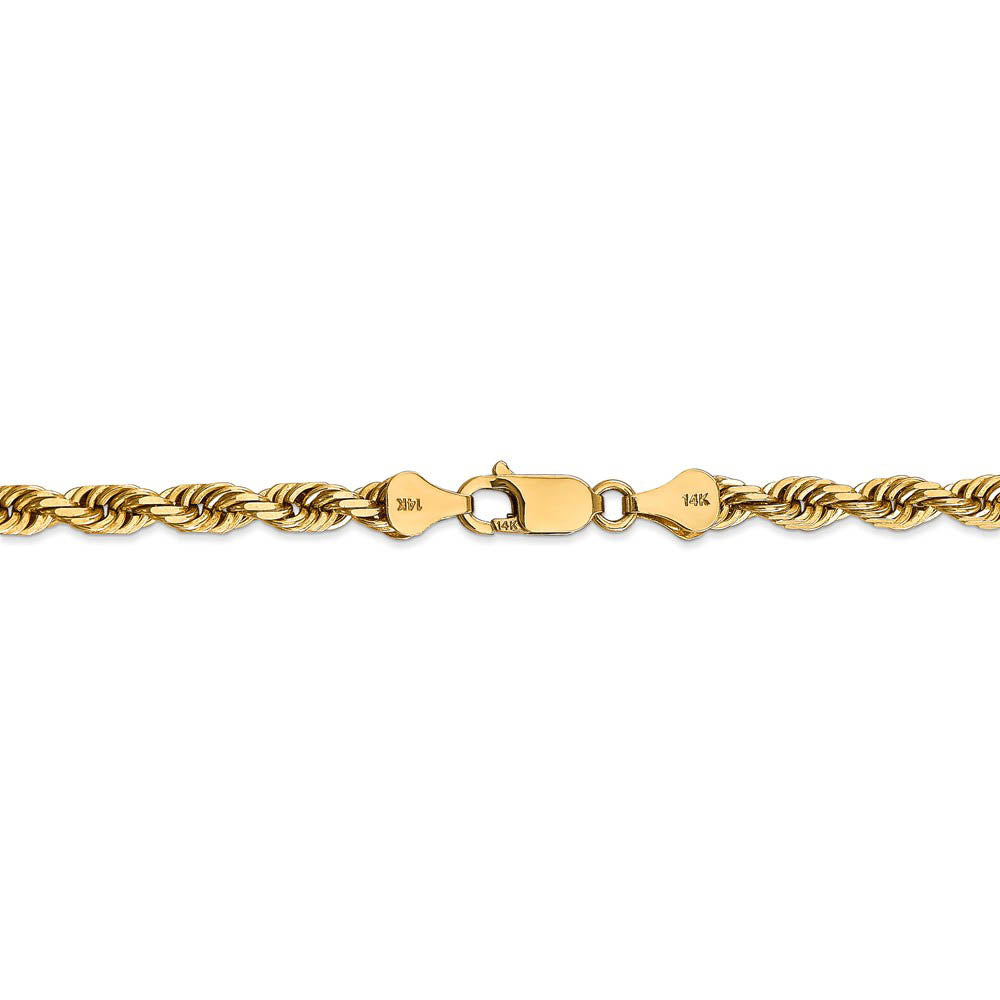 Alternate view of the 5mm, 14k Yellow Gold, Quadruple Rope Chain Bracelet, 8 Inch by The Black Bow Jewelry Co.