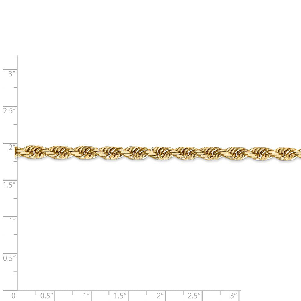 Alternate view of the 5mm, 14k Yellow Gold, Quadruple Rope Chain Bracelet, 8 Inch by The Black Bow Jewelry Co.