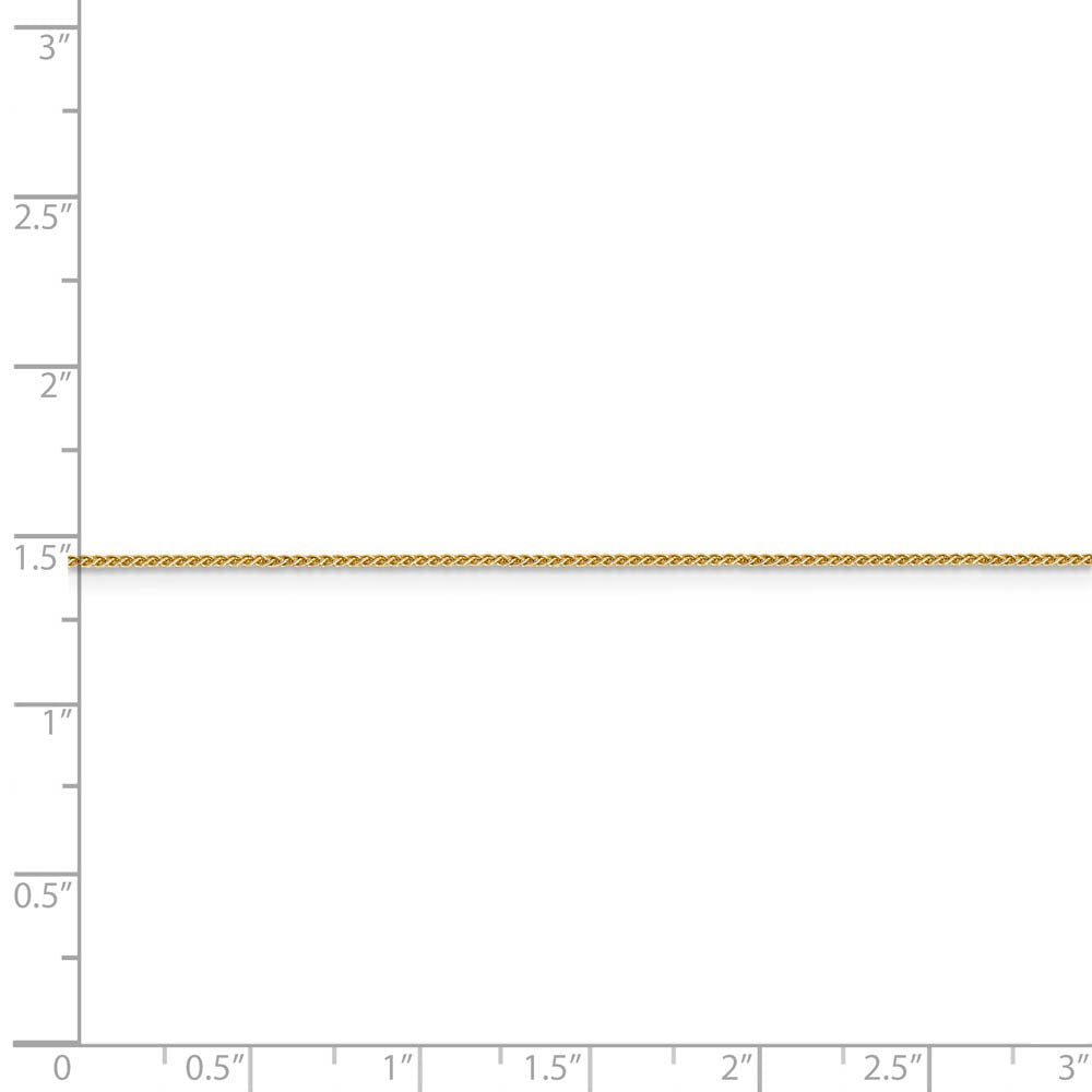 Alternate view of the 0.8mm, 14k Yellow Gold, Solid Spiga Chain Bracelet, 6 Inch by The Black Bow Jewelry Co.